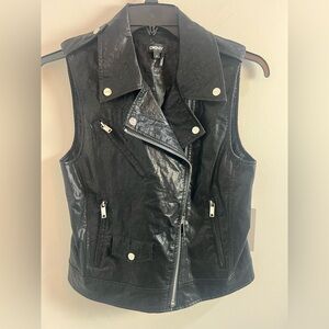 Black faux Leather Vest FABULOUS STYLE!!!